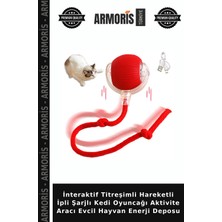 Armoris Interaktif Titreşimli Hareketli Ipli Şarjlı Kedi Oyuncağı Aktivite Aracı Evcil Hayvan Enerji Deposu