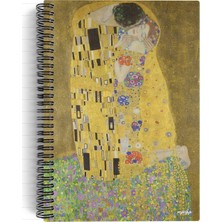 Royal Rain Store Gustav Klimt/the Kiss, 1907-08 | Spiralli Defter 28 | A5 | Çizgili | 100 Sayfa | Okul (Düz)