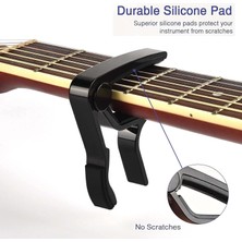 Royal Rain Store My Yonca Nemesis Fc-75 Gitar Ukulele Saz Bağlama (Kısa-Uzun) Akustik Klasik Electro Guitar Capo (Siyah)