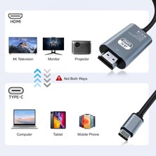 Royal Rain Store Type C To HDMI Tüm Type C Cep Telefonları ve Cihazlarla Uyumlu Full Hd Hdmi Kablosu 4K Ultra Hd HDMI Kablo Tak Çalıştır 2 Metre (Type C To Hdmi Hb-06)