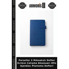 Armoris Parseller 2 Mıknatıslı Defter Kırmızı Çalışma Aksesuarı Ofis Ajandası Planlama Defteri