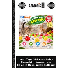 Armoris Kedi Topu 100 Adet Kolay Taşınabilir Vazgeçilmez Eğlence Uzun Süreli Kullanım