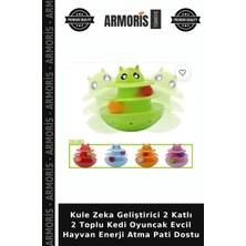Armoris Kule Zeka Geliştirici 2 Katlı 2 Toplu Kedi Oyuncak Evcil Hayvan Enerji Atma Pati Dostu