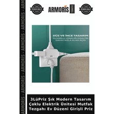 Armoris 3lüpriz Şık Modern Tasarım Çoklu Elektrik Ünitesi Mutfak Tezgahı Ev Düzeni Girişli Priz