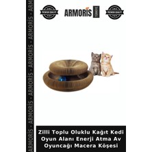 Armoris Zilli Toplu Oluklu Kağıt Kedi Oyun Alanı Enerji Atma Av Oyuncağı Macera Köşesi