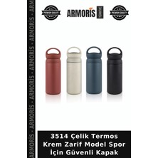 Armoris 3514 Çelik Termos Krem Zarif Model Spor Için Güvenli Kapak