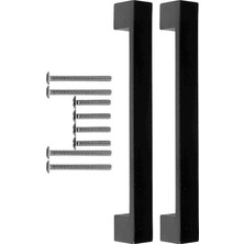 Royal Rain Store Mutfak ve Banyo Dolabı Kapakları ve Çekmeceler Için Kalın Metal Kulp Paslanmaz Alüminyum Mobilya Dolap Kulbu 160MM Mat Siyah 2 Adet