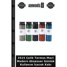 Armoris 3515 Çelik Termos Mavi Modern Aksesuar Günlük Kullanım Içecek Kabı
