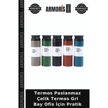 Armoris Termos Paslanmaz Çelik Termos Gri Bay Ofis Için Pratik