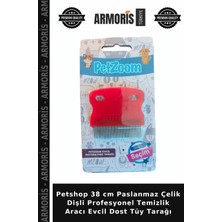Armoris Petshop 38 cm Paslanmaz Çelik Dişli Profesyonel Temizlik Aracı Evcil Dost Tüy Tarağı