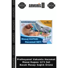 Armoris Profesyonel Vakumlu Hacamat Masaj Kupası 12'li Set Bacak Masajı Sağlık Ürünü