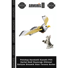 Armoris Petshop Hareketli Kanatlı Pilli Kartal Kedi Oyuncağı Zihinsel Gelişim Dinamik Alan Tavana Asılan