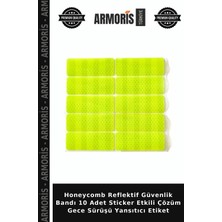 Armoris Honeycomb Reflektif Güvenlik Bandı 10 Adet Sticker Etkili Çözüm Gece Sürüşü Yansıtıcı Etiket