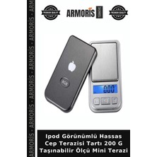Armoris Ipod Görünümlü Hassas Cep Terazisi Tartı 200 G Taşınabilir Ölçü Mini Terazi