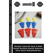 Armoris Bisiklet Tekerlek Süsü 9 Adet Renkli Bisiklet Estetik Dokunuş Park Gezisi Kişiselleştirme