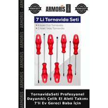 Armoris Tornavidaseti Profesyonel Dayanıklı Çelik El Aleti Takımı 7'li Ev Gereci Baba Için