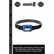 Armoris Kafalambası Hafif Kamp Outdoor Mini Pilli Cob LED 3 Mod Gece Lambası Güvenlik Ekipmanı Yürüyüş Aracı