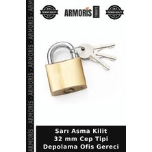 Armoris Sarı Asma Kilit 32 mm Cep Tipi Depolama Ofis Gereci