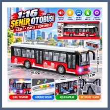 Bezos WY911A 1:16 Sesli Işıklı Sürtmeli Oyuncak Otobüs BZS10