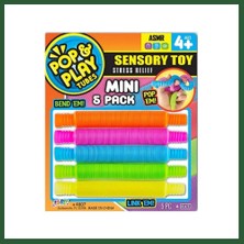 Bezos 04807 -Sun-Jru-Pop Play Tubes Duyusal Stres Oyuncağı Mini 5li 2A Krtl Bzst