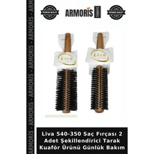 Armoris Liva 540-350 Saç Fırçası 2 Adet Şekillendirici Tarak Kuaför Ürünü Günlük Bakım