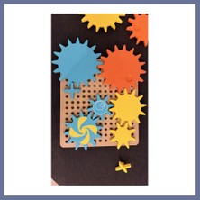 Bezos 3D Baskı Dişli Çarklar Puzzle Tahtası - Döner Zincirleme Dişli Seti, Montessori Fen ve Mekanik Öğretim Materyali Dlra