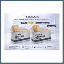 Bezos Abeslang 100'LÜ 2 Paket Tek Kullanımlık Ahşap Dil Basacağı Non Steril Medikal Spatula Toplam 200 Adet BZS10