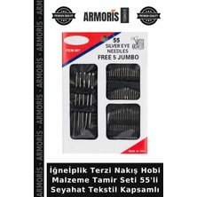 Armoris Iğneiplik Terzi Nakış Hobi Malzeme Tamir Seti 55'li Seyahat Tekstil Kapsamlı