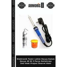 Armoris Elektronik Tamir Lehim Havya Kalem Havya 40 W 3 Parça Geliştirme Seti Hobi Projesi Onarım Aleti