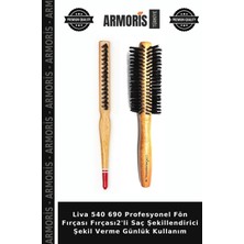 Armoris Liva 540 690 Profesyonel Fön Fırçası Fırçası2'li Saç Şekillendirici Şekil Verme Günlük Kullanım
