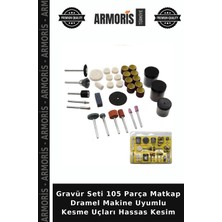 Armoris Gravür Seti 105 Parça Matkap Dramel Makine Uyumlu Kesme Uçları Hassas Kesim