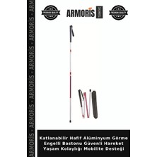 Armoris Katlanabilir Hafif Alüminyum Görme Engelli Bastonu Güvenli Hareket Yaşam Kolaylığı Mobilite Desteği