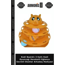 Armoris Kedi Başlıklı 3 Katlı Kedi Oyuncağı Hareketli Eğlence Sevimli Dostlar Arkadaş Hediyesi