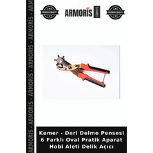 Armoris Kemer - Deri Delme Pensesi 6 Farklı Oval Pratik Aparat Hobi Aleti Delik Açıcı