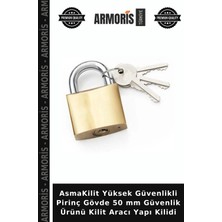 Armoris Asmakilit Yüksek Güvenlikli Pirinç Gövde 50 mm Güvenlik Ürünü Kilit Aracı Yapı Kilidi