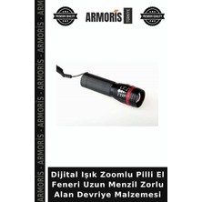 Armoris Dijital Işık Zoomlu Pilli El Feneri Uzun Menzil Zorlu Alan Devriye Malzemesi