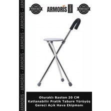 Armoris Oturaklı Baston 20 cm Katlanabilir Pratik Tabure Yürüyüş Gereci Açık Hava Ekipmanı