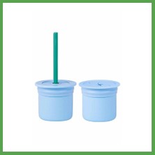 Bezos Ham+Hüp Pipetli Silikon Bardak Seti Mineral Blue / Aqua Green · Renk: Mineral Blue / Aqua Green Mgc