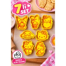 UstaPrint3D 7'li Hello Kitty ve Arkadaşları Kurabiye ve Hamur Şekillendirme Kalıbı Seti