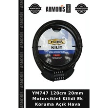 Armoris YM747 120CM 20MM Motorsiklet Kilidi Ek Koruma Açık Hava