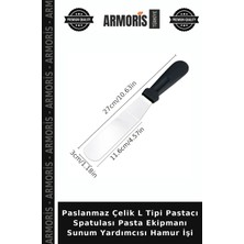 Armoris Paslanmaz Çelik L Tipi Pastacı Spatulası Pasta Ekipmanı Sunum Yardımcısı Hamur Işi