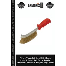 Armoris Pirinç Yuvarlak Kesitli 250MM Plastik Saplı Tel Fırça Servis Ekipmanı Temizlik Fırçası Yapı Aleti