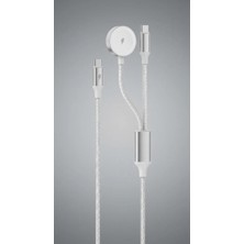 Royal Rain Store 100W Destekli Naylon Örgülü Kablo, Çoklu Şarj Kablosu USB C To C/yıldırım/manyetik Saat Uyumlu