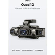 Sabio Quad4G 2K 4 Kameralı Sim Kartlı Araç Kamerası