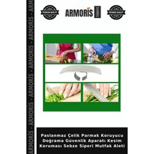 Armoris Paslanmaz Çelik Parmak Koruyucu Doğrama Güvenlik Aparatı Kesim Koruması Sebze Siperi Mutfak Aleti