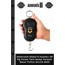 Armoris Elektronik Dijital El Kantarı 50 kg Terazi Tartı Kamp Terazisi Bavul Tartısı Avcılık Aleti