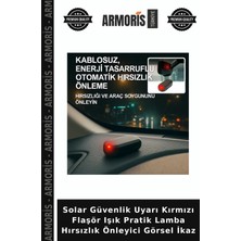 Armoris Solar Güvenlik Uyarı Kırmızı Flaşör Işık Pratik Lamba Hırsızlık Önleyici Görsel Ikaz