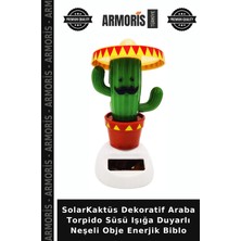 Armoris Solarkaktüs Dekoratif Araba Torpido Süsü Işığa Duyarlı Neşeli Obje Enerjik Biblo