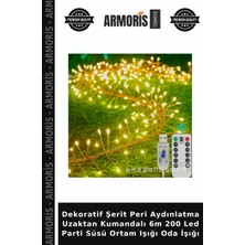 Armoris Dekoratif Şerit Peri Aydınlatma Uzaktan Kumandalı 6m 200 LED Parti Süsü Ortam Işığı Oda Işığı