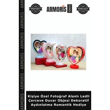 Armoris Kişiye Özel Fotoğraf Alanlı Ledli Çerceve Duvar Objesi Dekoratif Aydınlatma Romantik Hediye